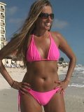 Sunbathing Lori Anderson In Shades And Pink Bikini Gives A Close-Up Of Her Arm Hair