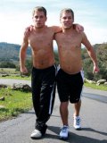 David Studding And His Brother With Pierced Nipples Jogging Topless In The Morning